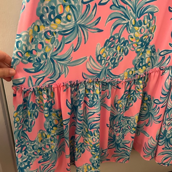 Lilly Pulitzer Winni Pelican Pink Pineapple Print Beat the Heat Midi Dress - Picture 6 of 9